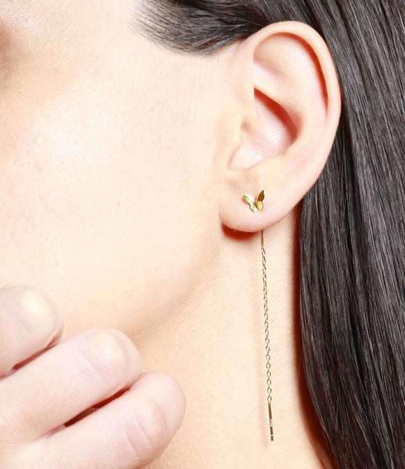 BUTTERFLY Pendientes con baño de oro 18k