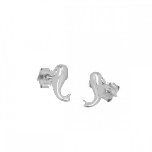 LITTLE WHALE Pendientes de plata rodiada