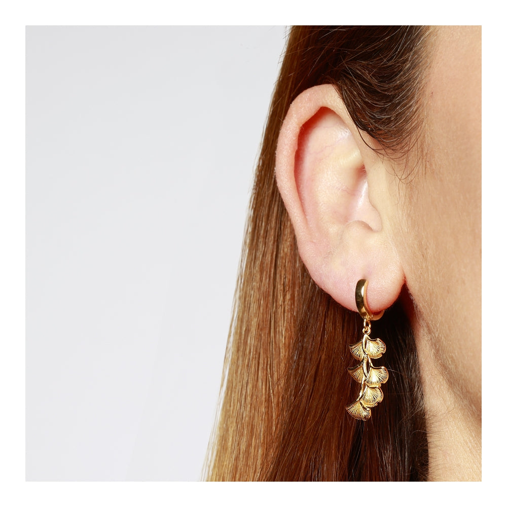 NEW LEAF Pendientes con baño de oro 18k