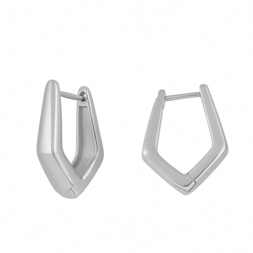PENTAGON Pendientes de plata rodiada