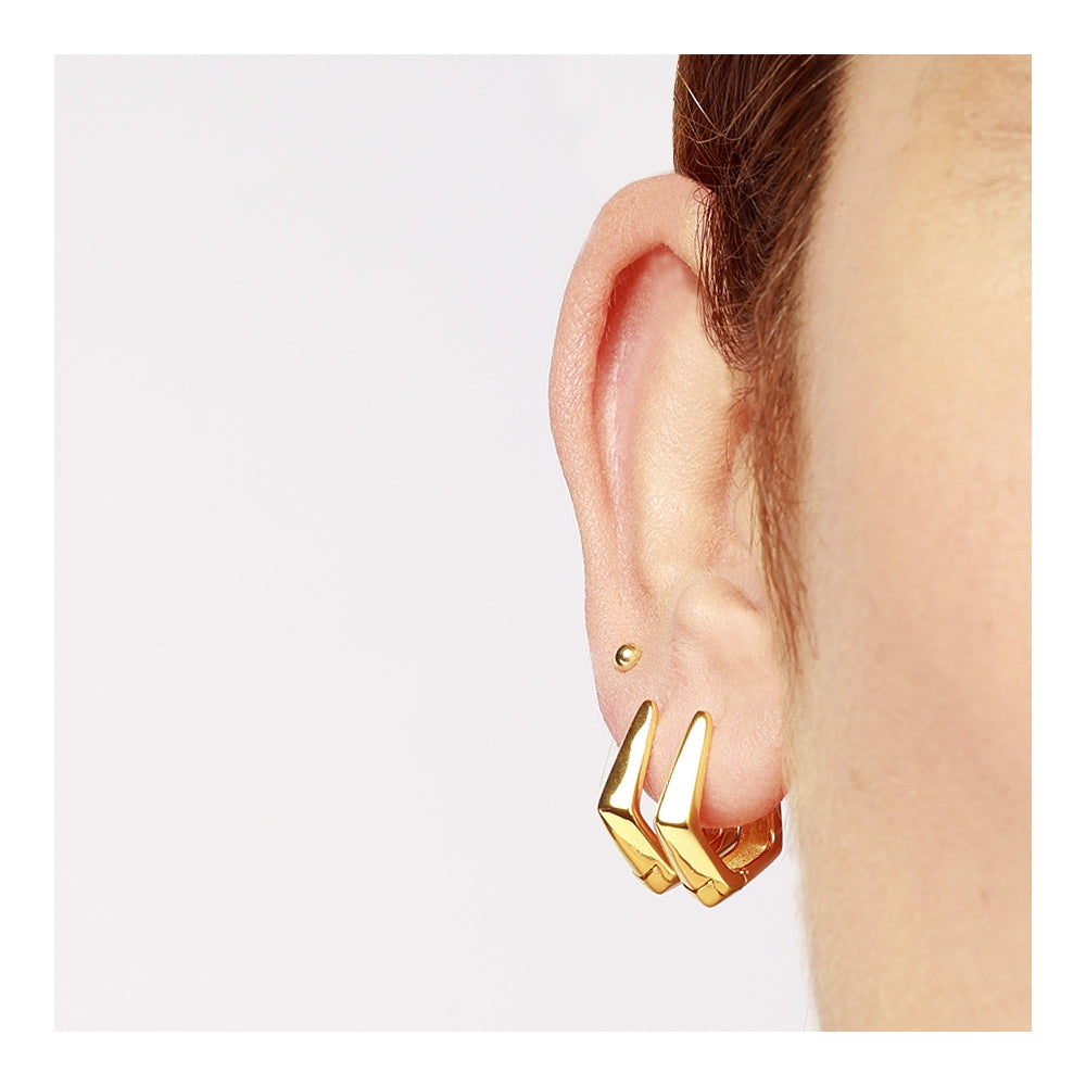 PENTAGON Pendientes con baño de oro 18k