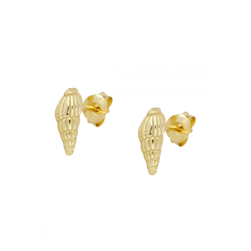 CARACOLA Pendientes con baño de oro 18k