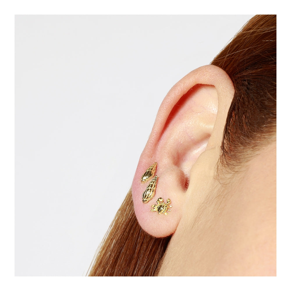 CARACOLA Pendientes de plata rodiada