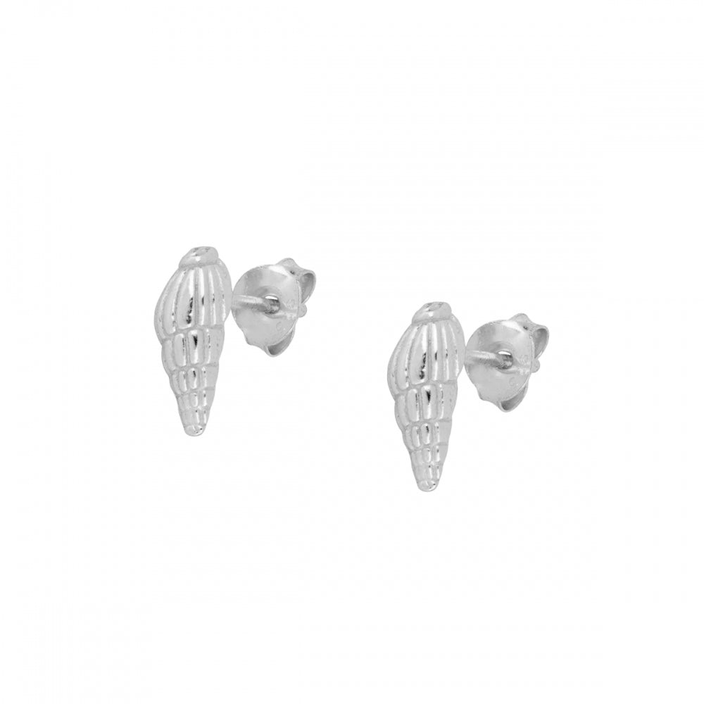 CARACOLA Pendientes de plata rodiada