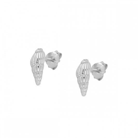CARACOLA Pendientes de plata rodiada