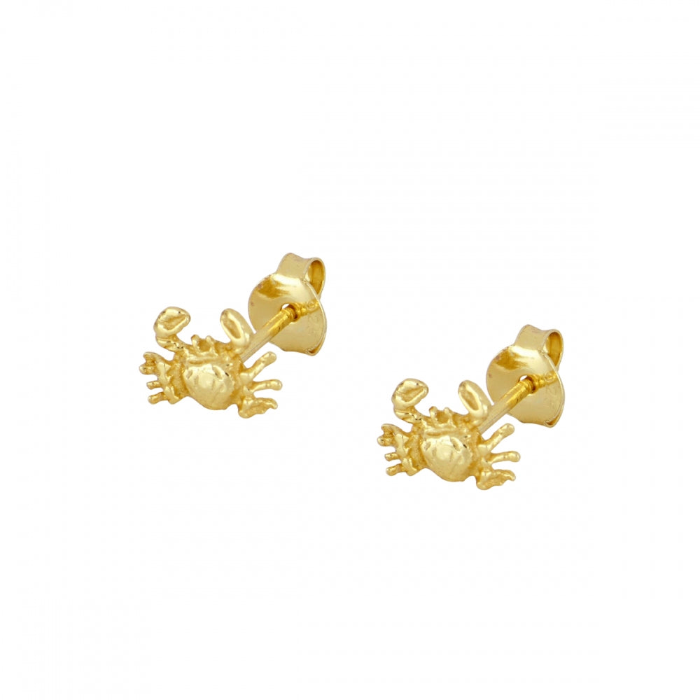 LITTLE CRAB Pendientes con baño de oro 18k
