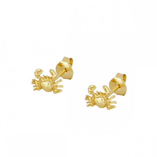 LITTLE CRAB Pendientes con baño de oro 18k