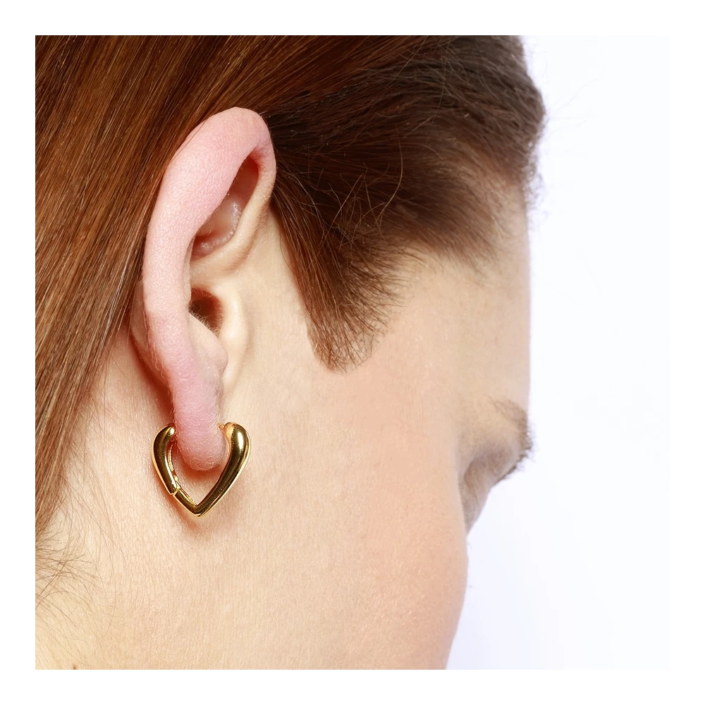 LOU'S HEART Pendientes con baño de oro 18k