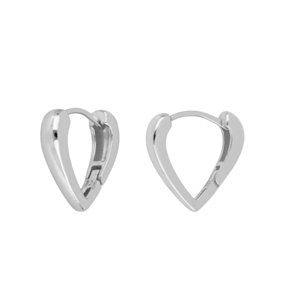 LOU'S HEART Pendientes de plata rodiada