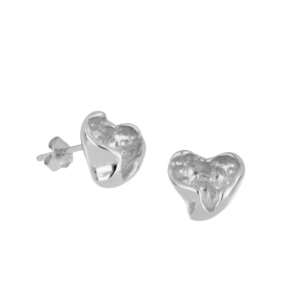 MELTED HEART Pendientes de plata rodiada