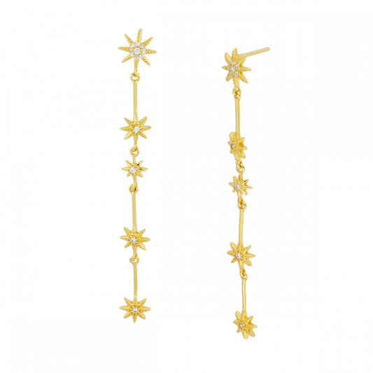 STARRY NIGHT Pendientes con baño de oro 18k
