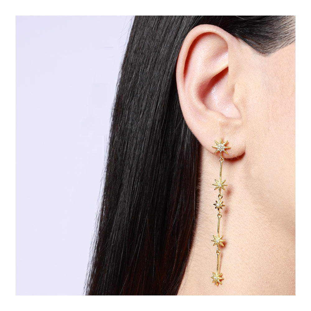 STARRY NIGHT Pendientes de plata rodiada
