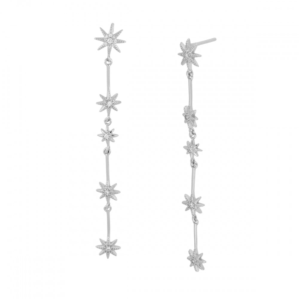 STARRY NIGHT Pendientes de plata rodiada