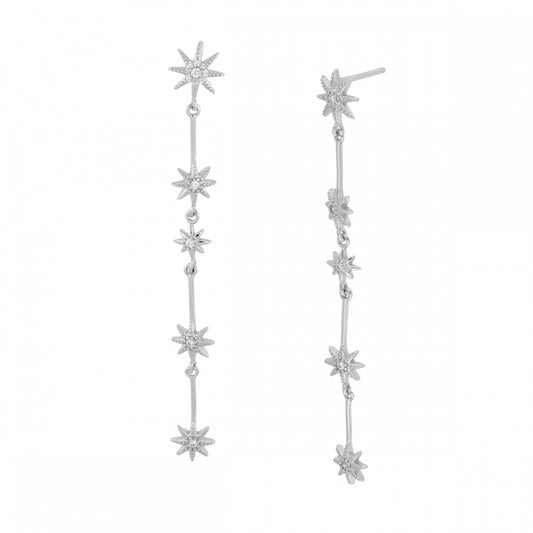STARRY NIGHT Pendientes de plata rodiada