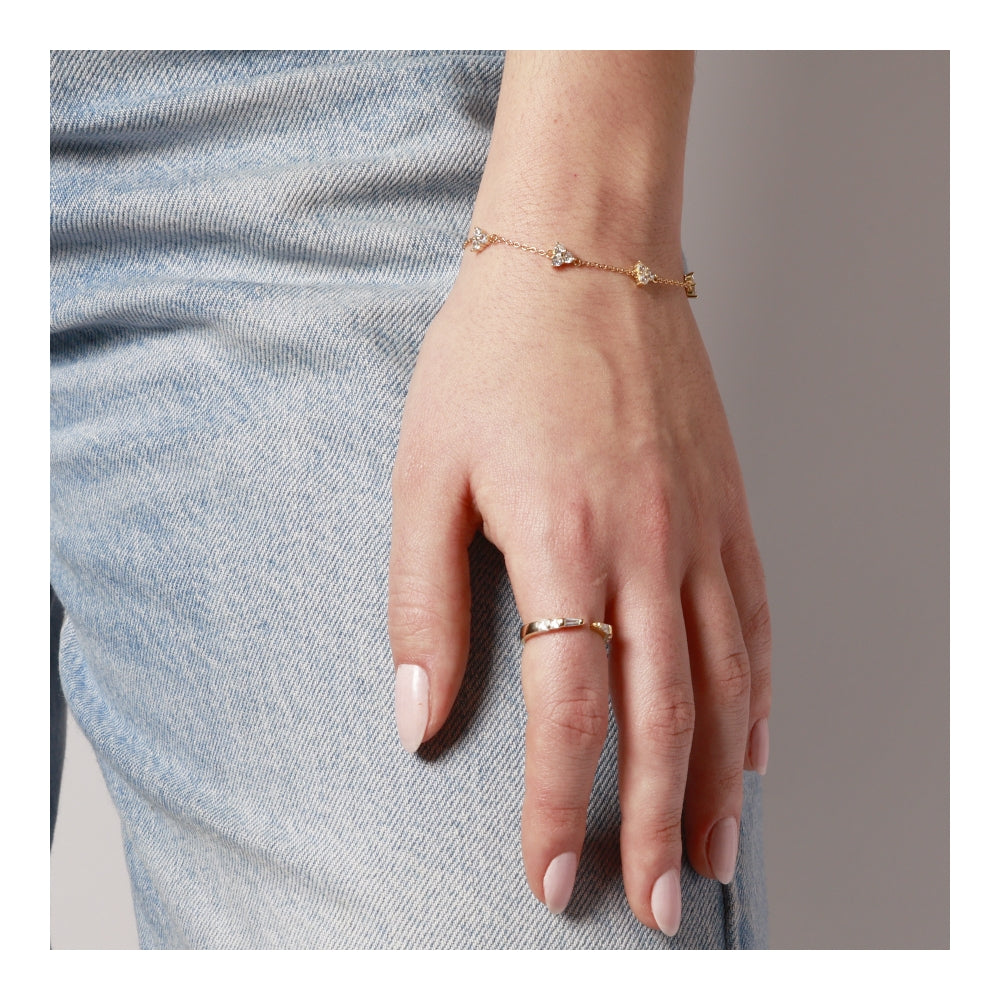 TRIPLE LIGHTS Pulsera de plata rodiada
