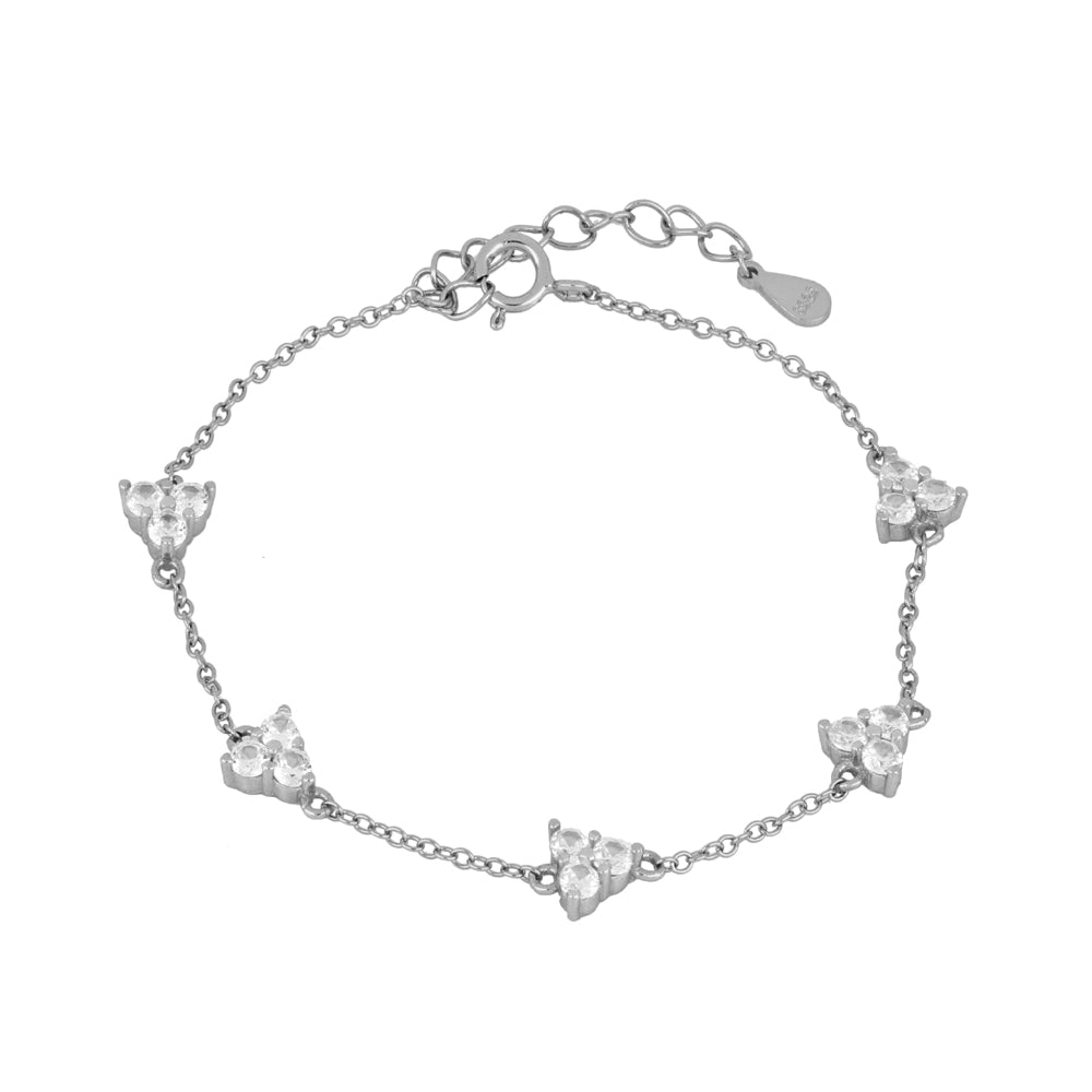 TRIPLE LIGHTS Pulsera de plata rodiada